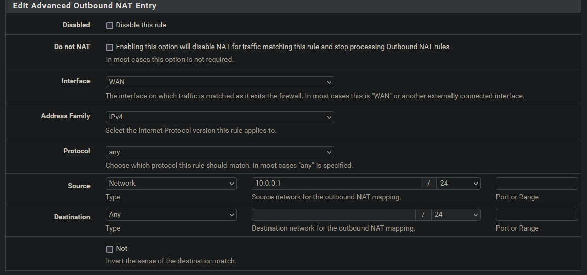 NAT Settings